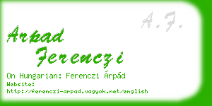 arpad ferenczi business card