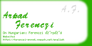arpad ferenczi business card